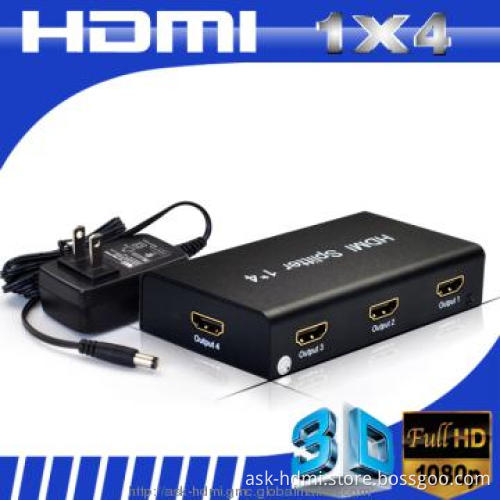 4 port mini HDMI Splitter Support 1080P